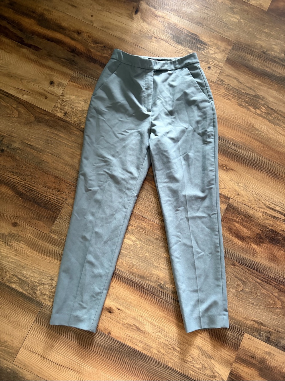 Zara Light Blue Tailored Wide-Leg Pants